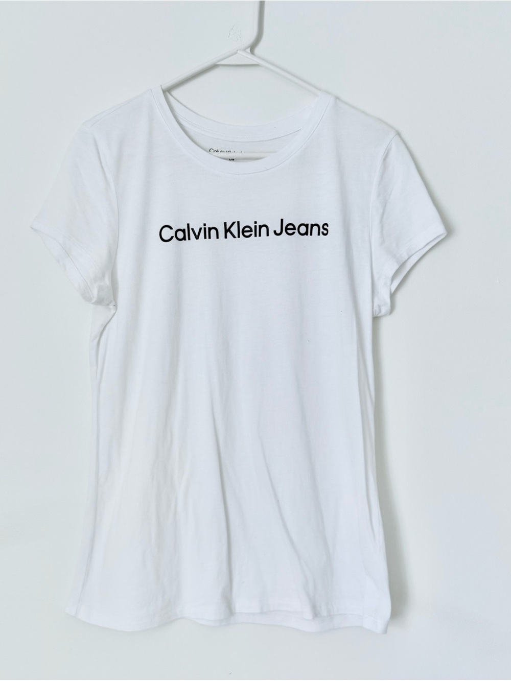 Calvin Klein Jeans White Crewneck Logo Tee SZ.L/G